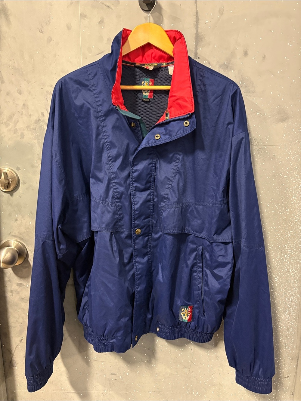 Vintage Sunice Navy Windbreaker Golf Jacket Y2K